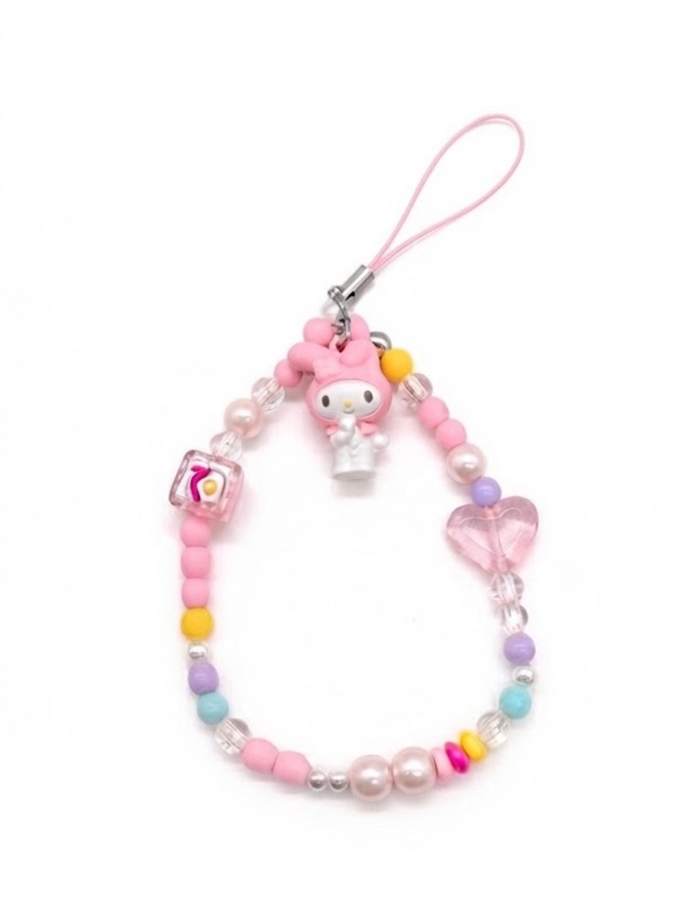 My Melody Sanrio Phone Wristlet, Water Bottle Wristlet, Bag Clip, Beaded Lanyard